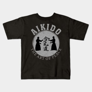 Aikido The Art Of Peace Vintage Martial Art Combat Sports Kids T-Shirt